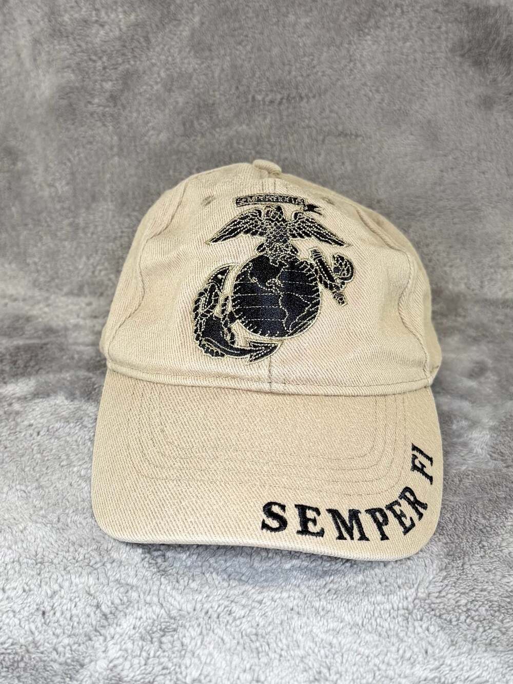 Eagle Emblems US Marine Corps Semper Fi Embroidered Khaki Baseball Cap
